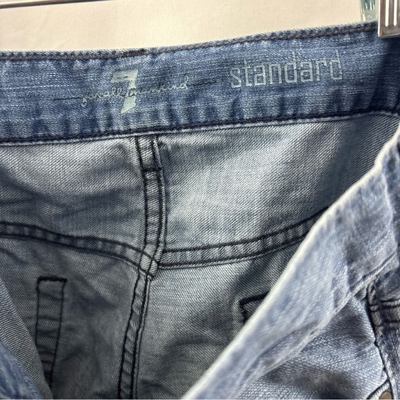 7 For All Mankind Mens Relaxed Straight Blue Jeans 32x35 Rare Light Wash Denim - Picture 6 of 12